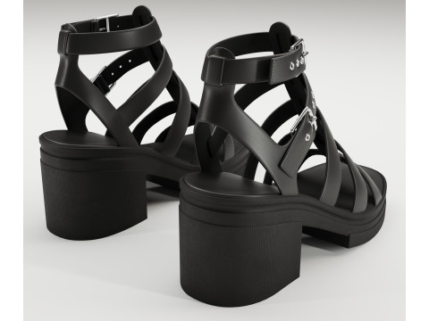 Highway chunky mid sandals Asos design 3D Model