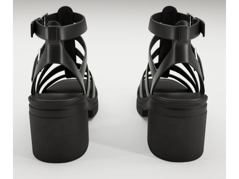 Highway chunky mid sandals Asos design 3D Model