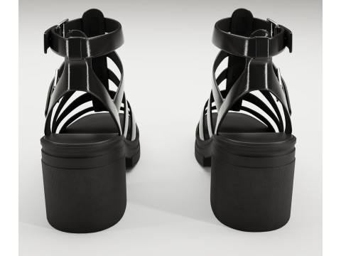 Highway chunky mid sandals Asos design 3D Model