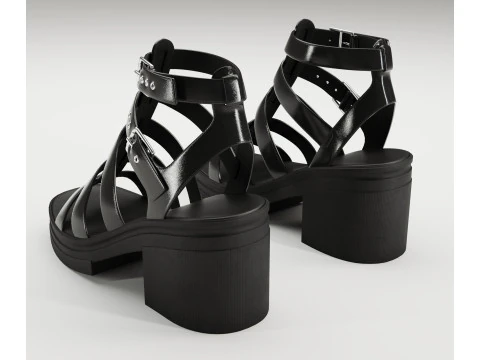 Sandalias medias gruesas Highway Dise&ntilde;o de Asos Modelo 3D