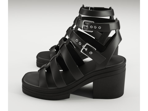Highway chunky mid sandals Asos design 3D Model