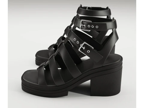 Sandalias medias gruesas Highway Dise&ntilde;o de Asos Modelo 3D