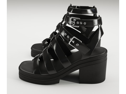Highway chunky mid sandals Asos design 3D Model