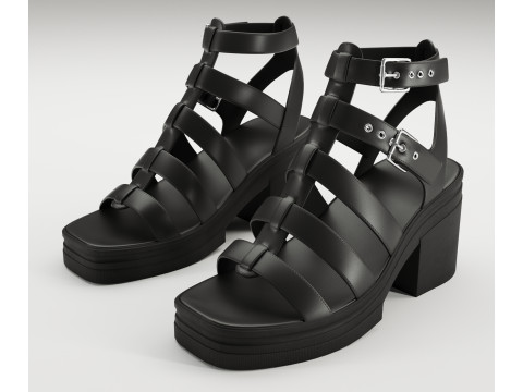 Highway chunky mid sandals Asos design 3D Model
