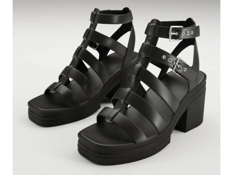 Sandalias medias gruesas Highway Dise&ntilde;o de Asos Modelo 3D