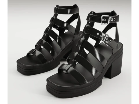 Sandalias medias gruesas Highway Dise&ntilde;o de Asos Modelo 3D