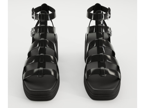 Highway chunky mid sandals Asos design 3D Model