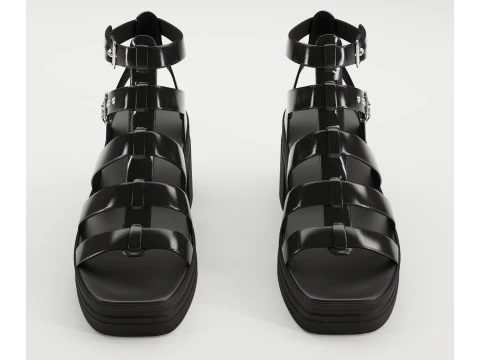 Sandalias medias gruesas Highway Dise&ntilde;o de Asos Modelo 3D