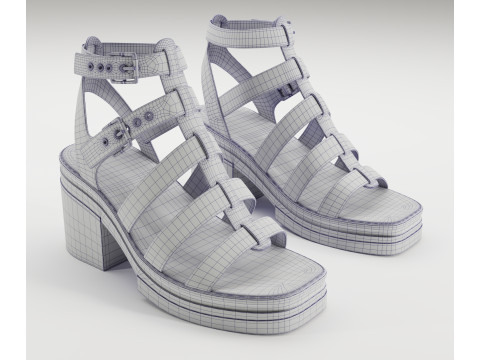 Highway chunky mid sandals Asos design 3D Model