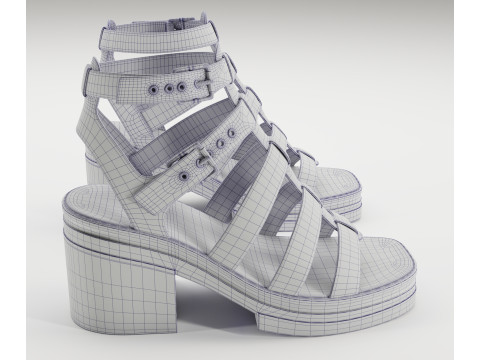 Highway chunky mid sandals Asos design 3D Model