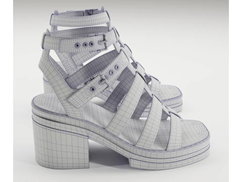 Sandalias medias gruesas Highway Dise&ntilde;o de Asos Modelo 3D