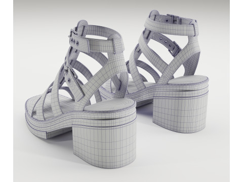 Highway chunky mid sandals Asos design 3D Model