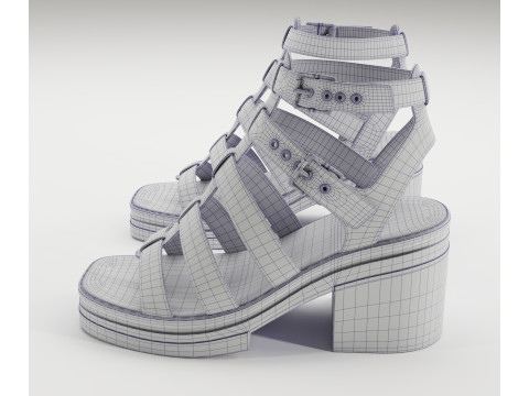 Highway chunky mid sandals Asos design 3D Model