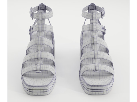 Highway chunky mid sandals Asos design 3D Model