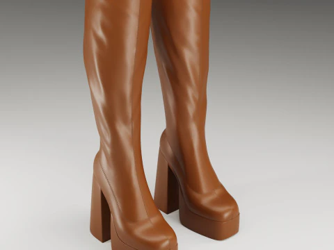 NOKWOL Emmie platform knee boots 3D Model