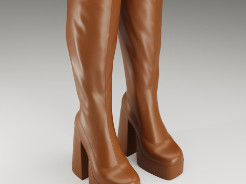 NOKWOL Emmie platform knee boots Modelo 3D