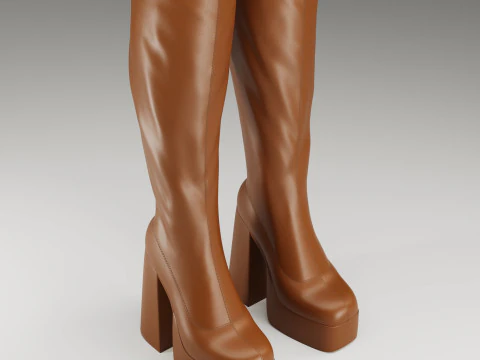 NOKWOL Emmie platform knee boots 3D Model
