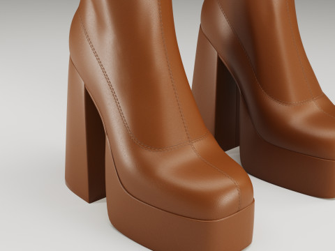 NOKWOL Emmie platform knee boots Modelo 3D