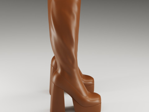 NOKWOL Emmie platform knee boots Modelo 3D