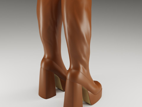 NOKWOL Emmie platform knee boots Modelo 3D