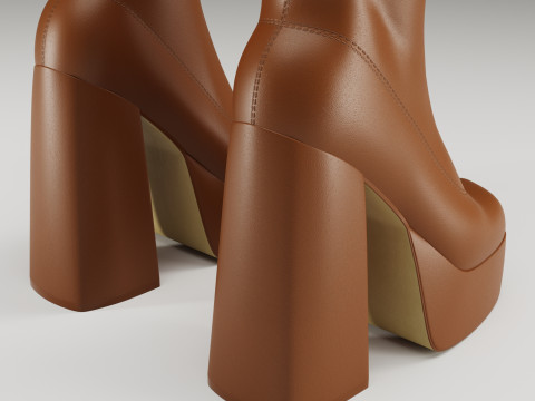 NOKWOL Emmie platform knee boots Modelo 3D
