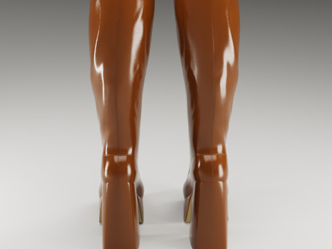 NOKWOL Emmie platform knee boots Modelo 3D