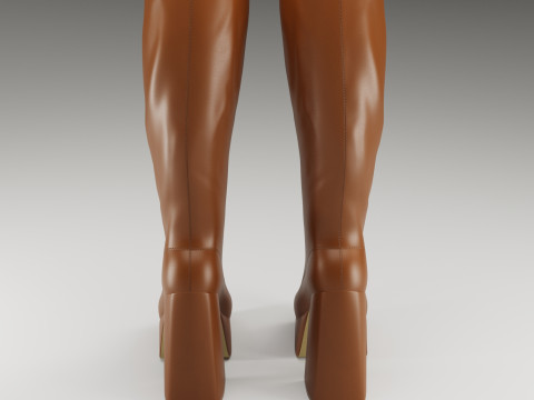 NOKWOL Emmie platform knee boots Modelo 3D