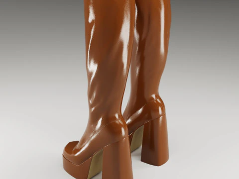 NOKWOL Emmie platform knee boots 3D Model