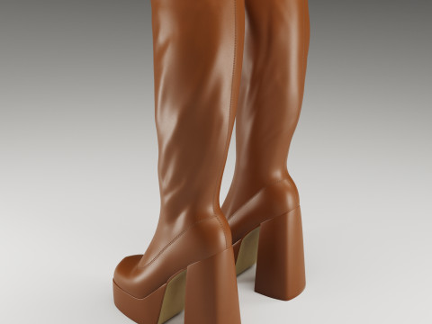 NOKWOL Emmie platform knee boots Modelo 3D
