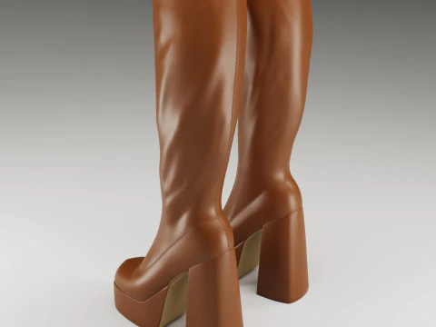 NOKWOL Emmie platform knee boots 3D Model