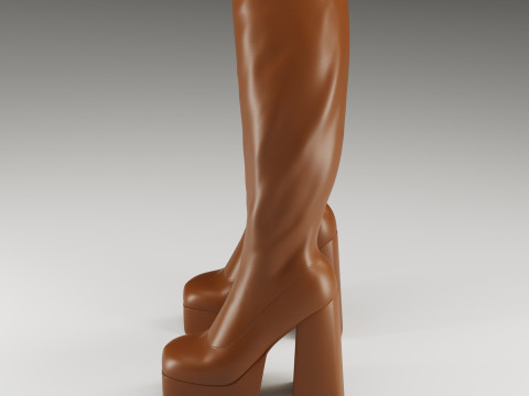 NOKWOL Emmie platform knee boots Modelo 3D