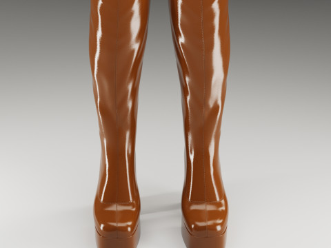 NOKWOL Emmie platform knee boots Modelo 3D