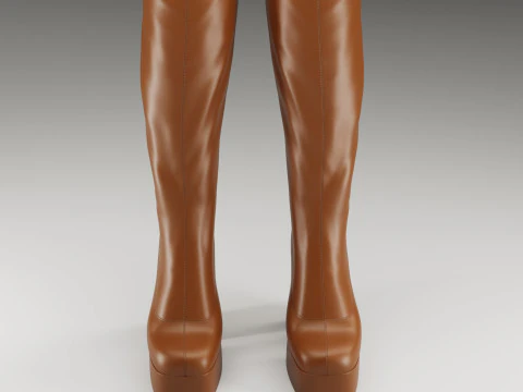 NOKWOL Emmie platform knee boots 3D Model
