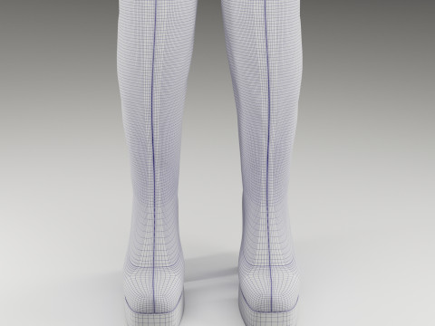 NOKWOL Emmie platform knee boots Modelo 3D