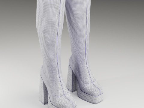 NOKWOL Emmie platform knee boots Modelo 3D
