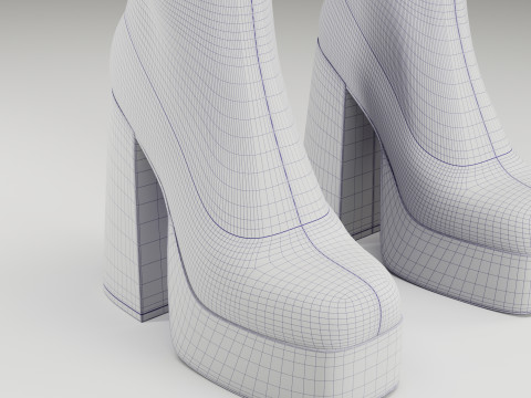 NOKWOL Emmie platform knee boots Modelo 3D