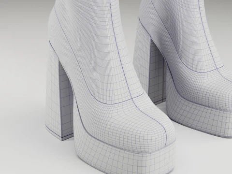 NOKWOL Emmie platform knee boots 3D Model