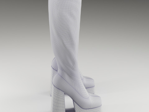 NOKWOL Emmie platform knee boots Modelo 3D