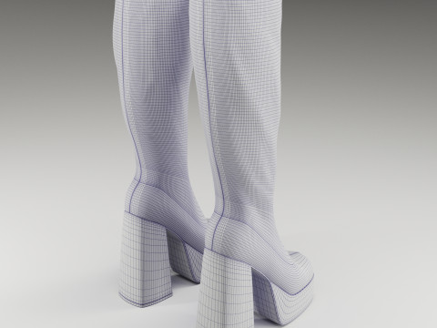 NOKWOL Emmie platform knee boots Modelo 3D