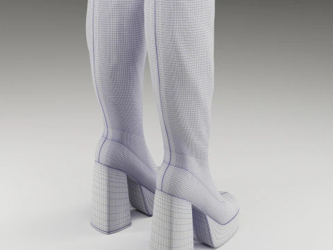 NOKWOL Emmie platform knee boots 3D Model