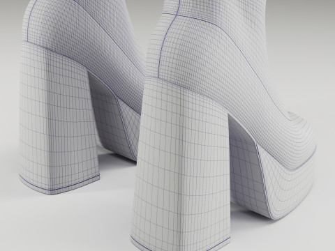 NOKWOL Emmie platform knee boots Modelo 3D