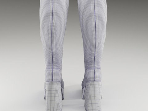 NOKWOL Emmie platform knee boots Modelo 3D
