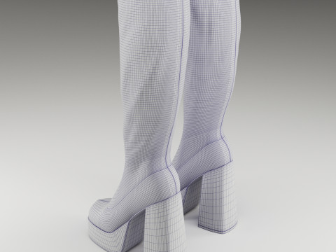 NOKWOL Emmie platform knee boots Modelo 3D