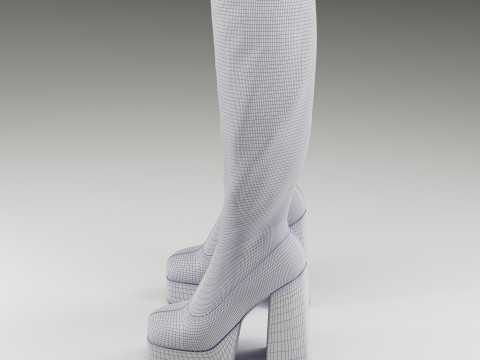 NOKWOL Emmie platform knee boots Modelo 3D