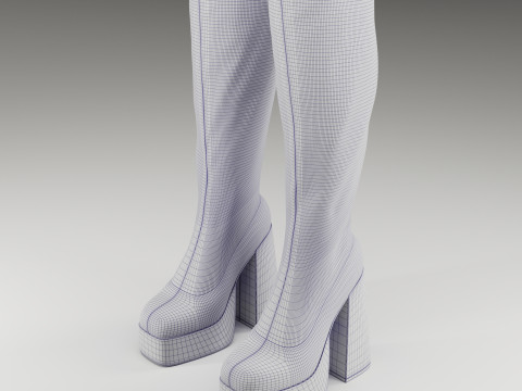 NOKWOL Emmie platform knee boots Modelo 3D