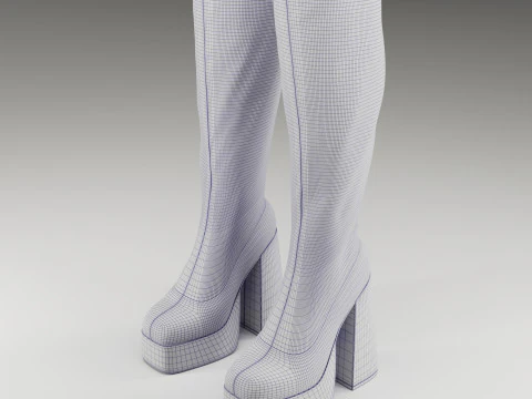 NOKWOL Emmie platform knee boots 3D Model