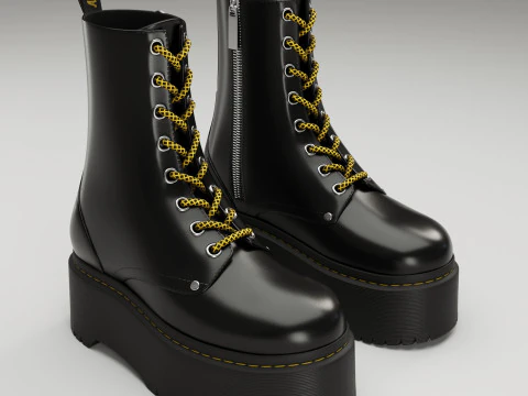 Dr Martens Jadon Max 厚底靴子 3D 模型