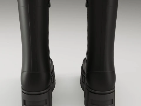 Battle boots on high platform collection 3D Model
