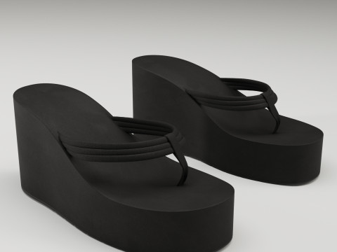 Collection of thong high plaform sandals 3D 모델