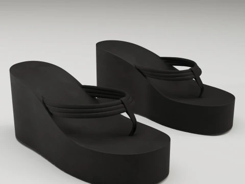 Collection of thong high plaform sandals 3D Model